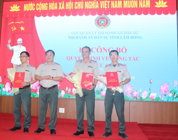 Thi hành án dân sự Lâm Đồng kiện toàn lãnh đạo cấp phòng